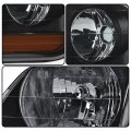 Halogen Headlights Assembly For 1998-2003 Ford F150 2004 Heritage 1998-1999 F250 And 1997-2002 Expedition Smoky Lens Black 