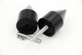Httmt Mt220-001- Black Spike Bar Ends Hand Grip Handlebar End Caps Compatible With Suzuk Gsxr 600 1992-2013