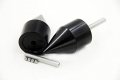 Httmt Mt220-001- Black Spike Bar Ends Hand Grip Handlebar End Caps Compatible With Suzuk Gsxr 600 1992-2013