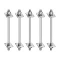 5pcs M8x140mm 304 Stainless Steel Double End Threaded Stud Screw Bolt With Nuts Square Flat Washers Spring For House 