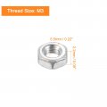 Left-hand Hexagonal Nut M3x0 5mm 304 Stainless Steel Reverse For Assembling And Fastening Silver 20pcs