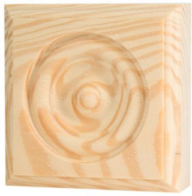 Trim Block Moulding Rosette Pine 2 75 X 1-in