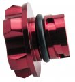 Vms Racing Red Oil Cap With Silver Engine Notice Emblem In Cnc Machined Billet Aluminum Compatible Ford Focus St 2012-2016