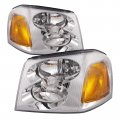 Headlightsdepot Chrome Housing Halogen Left And Right Headlights Pair For Tiffin Allegro 28ft-32ft 2006 