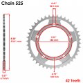 Caltric Rear Wheel Chain Sprocket For Suzuki 64511-35f10 6451135f10 42 Teeth