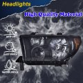 G-plus Headlights Assembly Compatible With 2007-2013 Toyota Tundra 2008-2017 Sequoia Bumper Headlamp Smoky Lens Black Housing