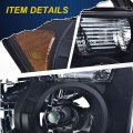 G-plus Headlights Assembly Compatible With 2007-2013 Toyota Tundra 2008-2017 Sequoia Bumper Headlamp Smoky Lens Black Housing