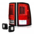 Red Lens C-shape Led Tail Light Full-led License Plate Lamp Assembly Replacement Bundle For 2009-2018 Dodge Ram 1500 2500 3500 