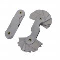 Radius Gauge Set R15-25mm 16 Pairs Of Leaves Fillet Silver Tone 