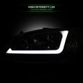 Tlaps 7422438499462 For 2004-2005 Honda Civic 4 Door Sedan 2 Coupe Drl Led Strip Bar Black Housing Headlights With Amber