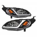 Tlaps 7422438499462 For 2004-2005 Honda Civic 4 Door Sedan 2 Coupe Drl Led Strip Bar Black Housing Headlights With Amber 