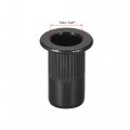 Uxcell M5 Rivet Nuts Carbon Steel Zinc-plated Knurled Flat Head Threaded Insert Nut Black 50pcs