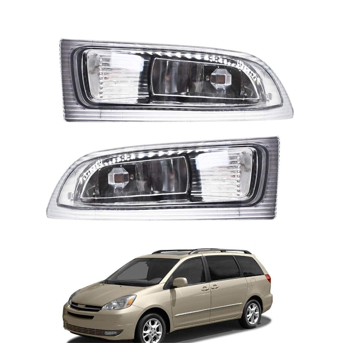 Left Driver And Right Passenger Side Pair Fog Lights Replacement For Sienna 2004-2005 To2593118 To2592118
