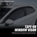 Window Visors For 2008 To 2017 Mitsubishi Lancer Sedan 4 Piece Glossy Black Rain Guards Tape On Side Deflectors Acrylic Vent
