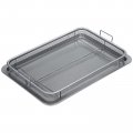 Extra Large Air Fryer Basket For Oven Stainless Steel Tray Capacity 17 5a X 11 8 Baking Sheet Cookie Roasting Grey 2 Piece Set 