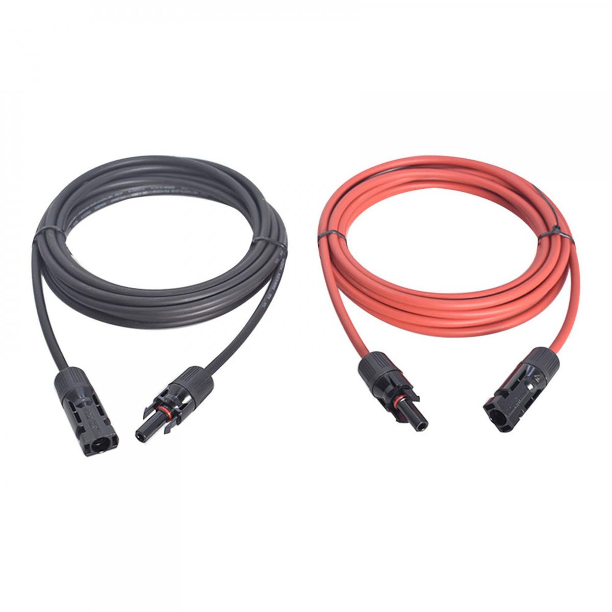 5ft 12awg Black Red 12 Gauge Solar Panel Extension Cable Wire With Female And Male Connector
