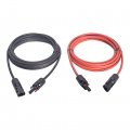 5ft 12awg Black Red 12 Gauge Solar Panel Extension Cable Wire With Female And Male Connector