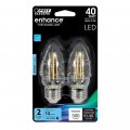 Feit Electric Bpetc40 950ca Fil Bpetc40950cafil 2 Rp 40w Equivalent Dimmable 300 Lumens Led Candelabra Light Bulb 3 5 H X 1 35