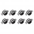 32mm Rigid Pipe Strap Clamps Carbon Steel Bracket Tube Clip M8 Nut Size For Water 8 Pcs 
