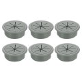 6 Pcs Desk Grommet 1 97 Inch 50mm Cable Hole Cover Wire Insert For Home Office Table Cabinet Cord Organizer Drak Gray 