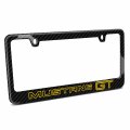 Ipick Image For Ford Mustang Gt Outline In Yellow Black Real Carbon Fiber License Plate Frame