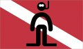 Stickertalk Standing Snorkeler Diver Down Flag Vinyl Sticker 5 Inches By 3 