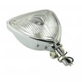Triangle Chrome Clear Motorcycle Headlight Head Lamp Fit Chopper Cafe Racer Custom Bike