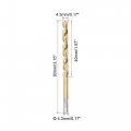 Uxcell 4 3mm Drill Bits High Speed Steel Straight Shank 80mm Length Twist Bit Fully Ground Titanium Coated 2 Pcs