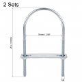 Uxcell Round U-bolts 2 Sets 99 76mm Inner Width 150mm Length Steel M6 With Nut Plate Washer