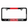 Ipick Image For Chevrolet Corvette C7 Racing Stripes Real Carbon Fiber License Plate Frame