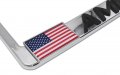 3d American Flag Chrome Metal License Plate Frame