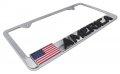 3d American Flag Chrome Metal License Plate Frame