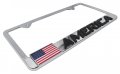 3d American Flag Chrome Metal License Plate Frame