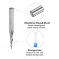 Uxcell Tapered Ball Nose End Mill Uncoated Solid Carbide 2 Flute Spiral Milling Cutter 0 75mm Radius 1 5mm Diameter 6mm Shank