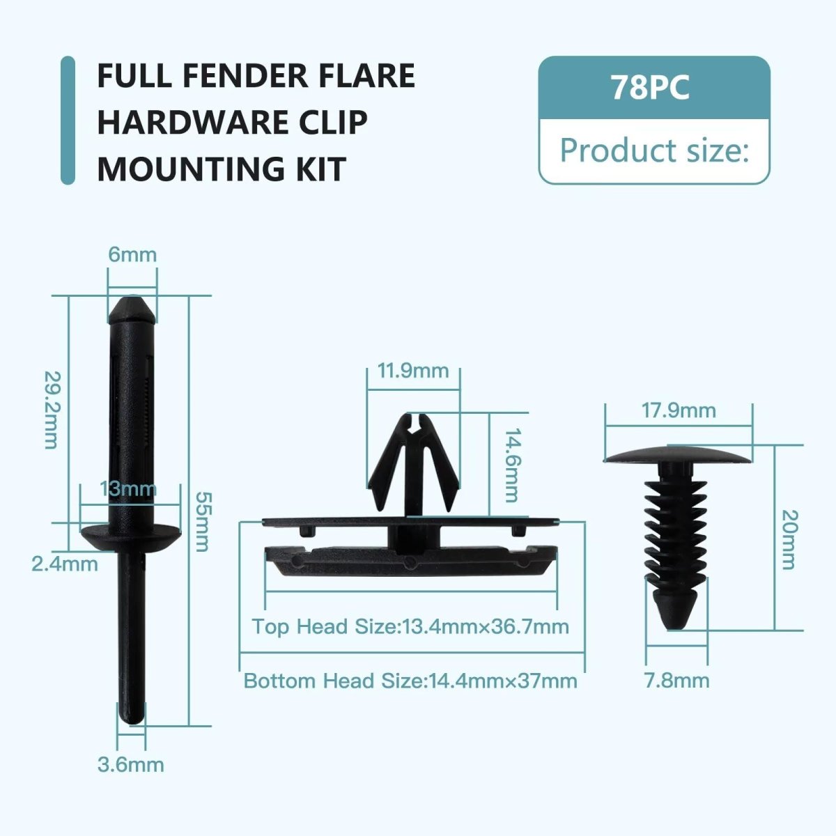 78pc Full Fender Flare Clip Hardware Kit Fit For Jeep Wrangler Unlimited Rubicon Sport Utility 4-door 3 8l 3778cc 231cu In V6