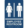 Compliancesigns Acrylic Ada Restroom Sign 9 X 6 Inch Tactile Braille Navy 