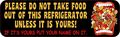 10in X 3in Mouth Black Do Not Take Food Unless It Is Yours Sticker Sign By Stickertalk 