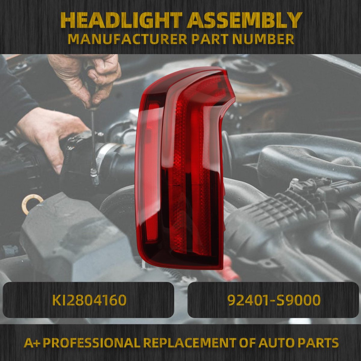 Halogen Tail Light Assembly For 2020-2022 Kia Telluride S Lx Left Driver Side Taillight Rear Lamp Replace Ki2804160 92401-s9000