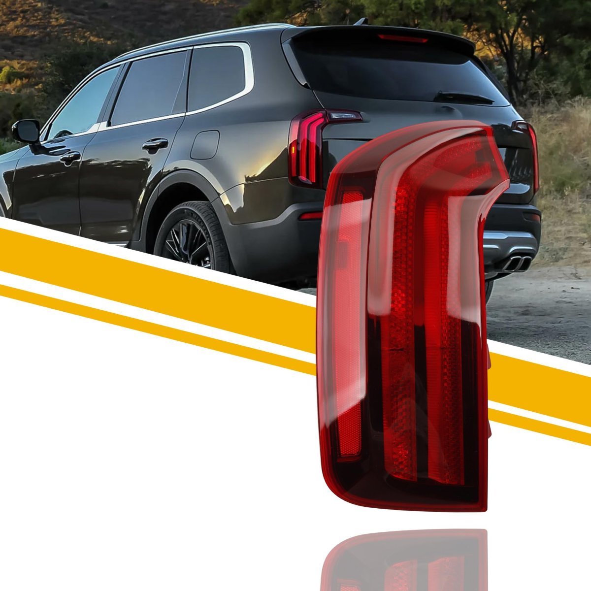 Halogen Tail Light Assembly For 2020-2022 Kia Telluride S Lx Left Driver Side Taillight Rear Lamp Replace Ki2804160 92401-s9000