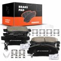Front And Rear Ceramic Disc Brake Pads Set For Select Honda Models Accord 2013-2014 Lx Lx-s With Hardware 8 Pcs