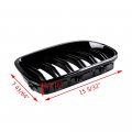 Double Line Glossy Black Kidney Grille Compatible With 2010-2016 2017 Bmw F10 Sedan 520i 523i 525i 528i 530i 535i 550i F11