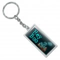 Graphics More Rectangle Hey Boo Victorian Headless Ghost Woman Keychain In Chrome Plated Metal