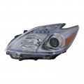 Headlightsdepot Chrome Housing Halogen Headlight For Toyota Prius 2010-2011 Includes Left Driver Side Headlamp 