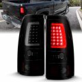 Amerilite For 2003-2006 Chevy Silverado 1500 2500 3500 Dark Black C-type Led Tube Replacment Tail Lights Brake Lamp Set
