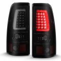 Amerilite For 2003-2006 Chevy Silverado 1500 2500 3500 Dark Black C-type Led Tube Replacment Tail Lights Brake Lamp Set