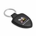Ipick Image For Dodge Scat-pack Full Color Soft Real Black Leather Shield-style Key Chain