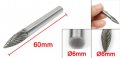 Uxcell 6mm X 16mm Tree Shape Head Tungsten Carbide Rotary File Bit Tool