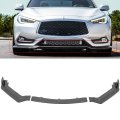 3pcs Glossy Carbon Look Front Bumper Lip For 2017-2020 Infiniti Q60 Coupe 