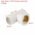 Uxcell 20mm X 1 2pt Female Slip Pvc Pipe Fitting Tee T-shaped 2 Pcs