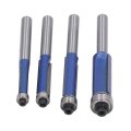 Flush Trim Router Bit Set 4 Pcs Tungsten Steel Alloy High Hardness For Woodworking Clean Cut Versatile Applications